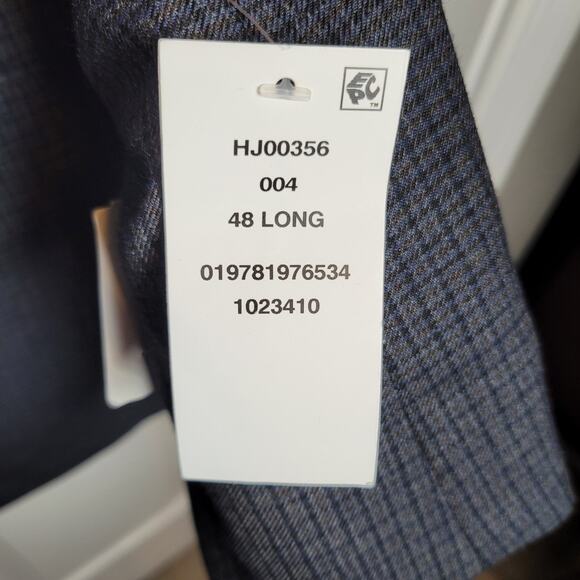 Haggar Blazer Mens 48L Navy Plaid Tailored Sport Coat Jacket Career Business New - Picture 5 of 16